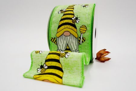 Nastro a quadretti in tessuto semplice_primavera elf con api miele verdi